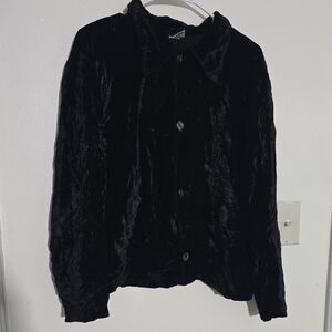 Cp Shades Elegant Black Velvet Women's Jacket